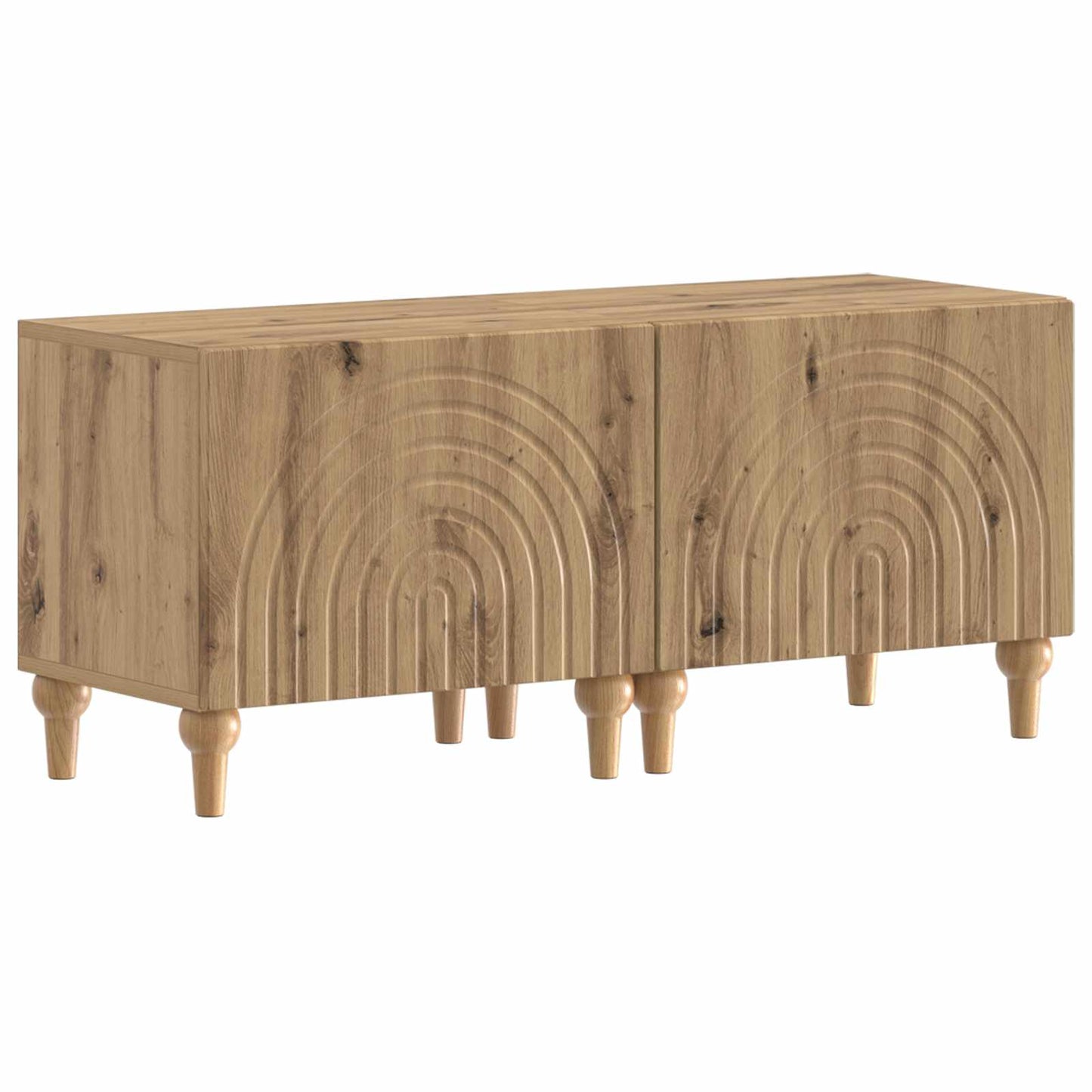 3-delige LED TV-kast Artisanaal eiken Bewerkt hout