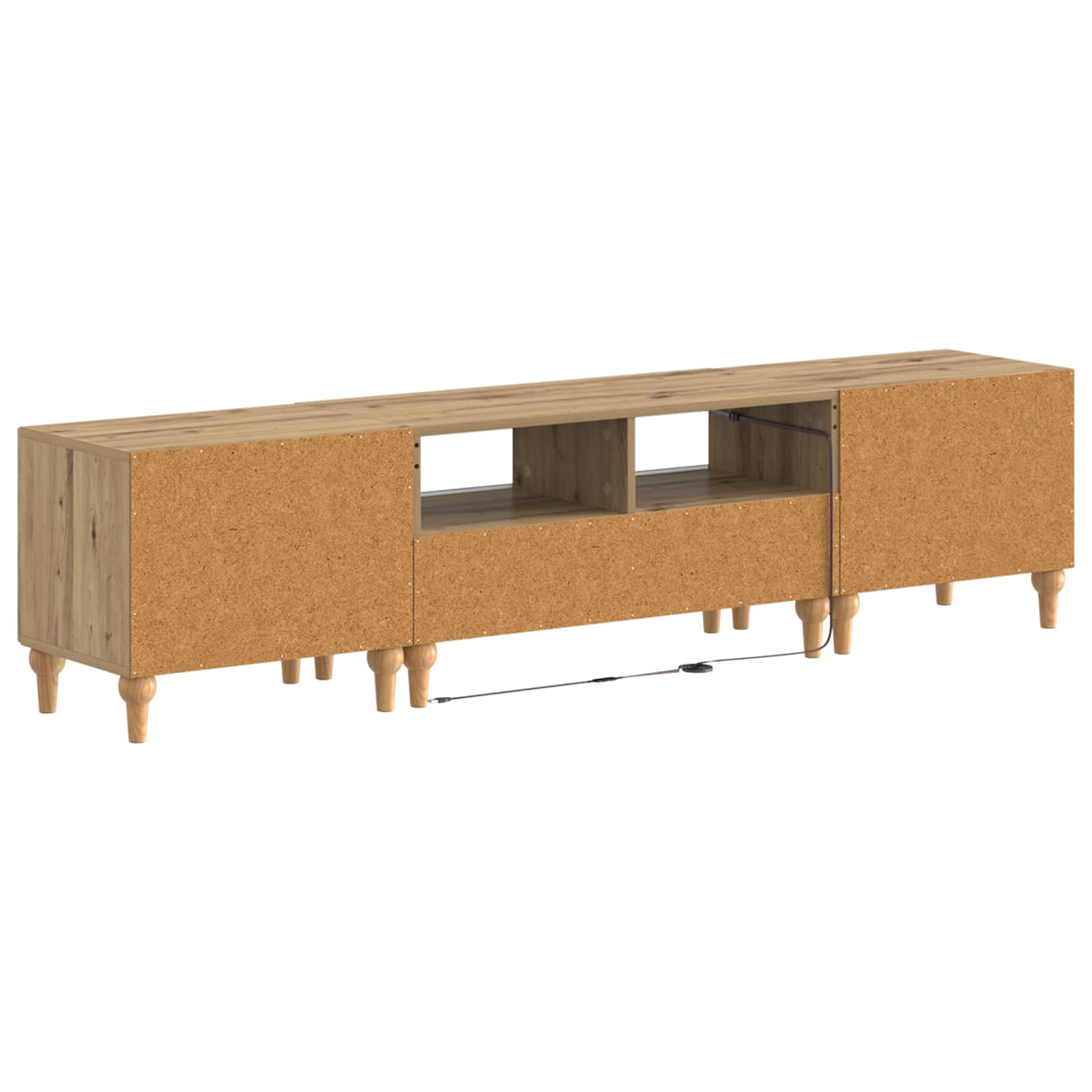3-delige LED TV-kast Artisanaal eiken Bewerkt hout