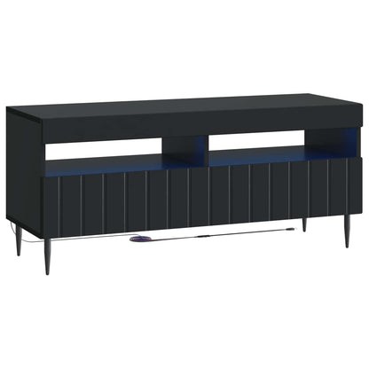 5-delige LED TV-kast Zwart Bewerkt hout
