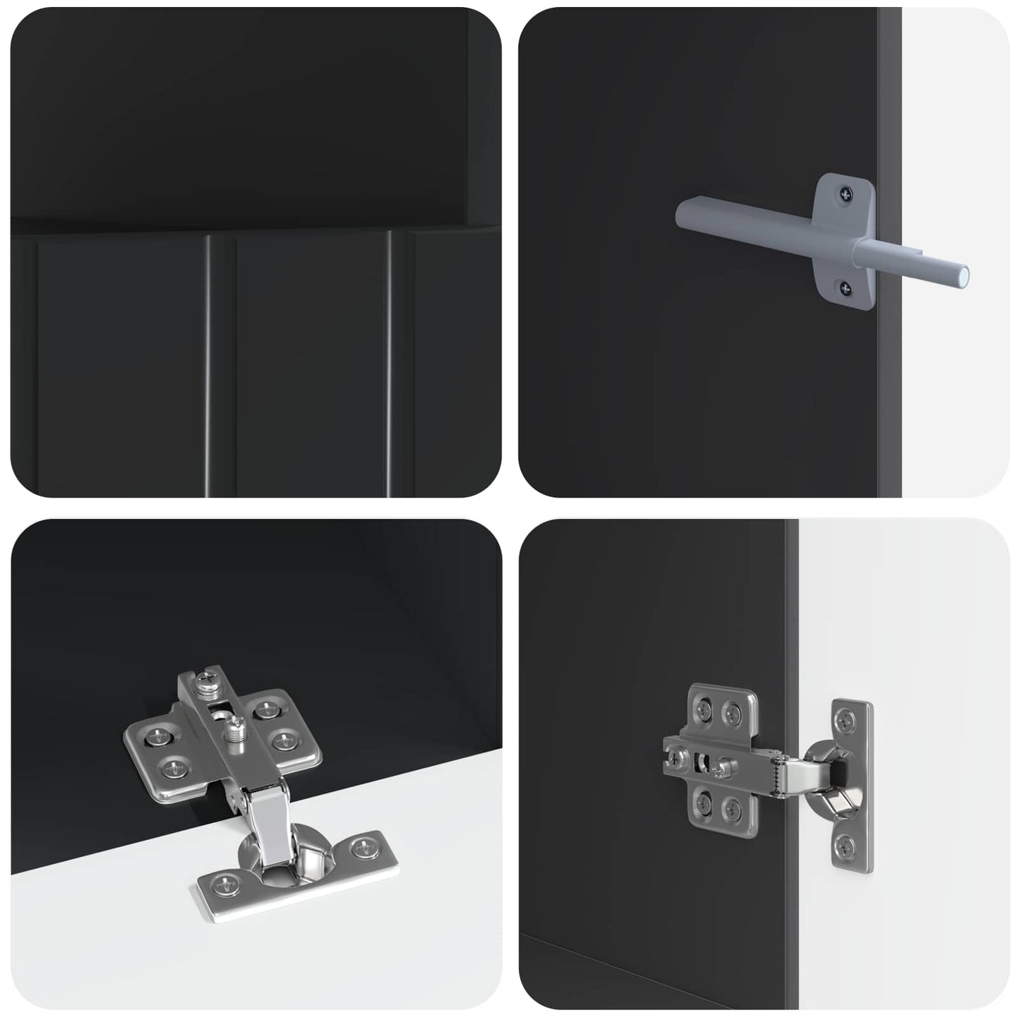 5-delige LED TV-kast Zwart Bewerkt hout