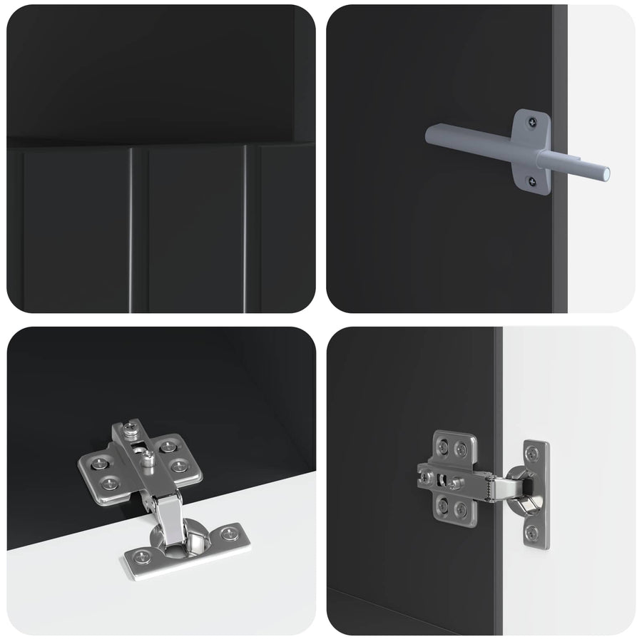 5-delige LED TV-kast Zwart Bewerkt hout