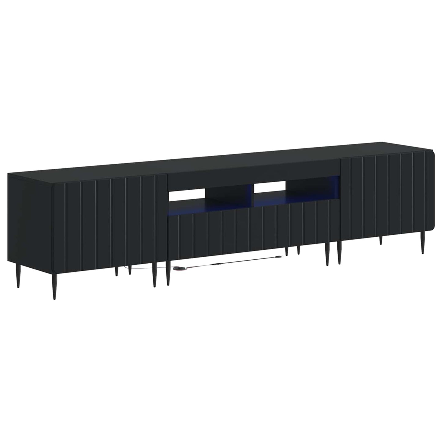 5-delige LED TV-kast Zwart Bewerkt hout