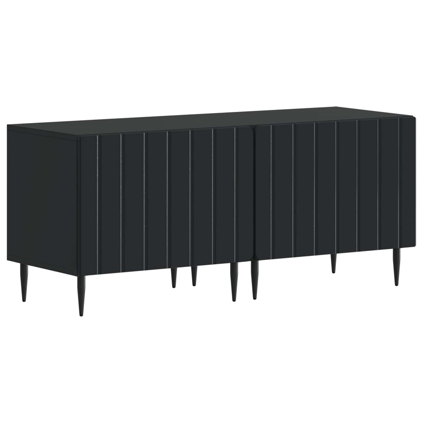 5-delige LED TV-kast Zwart Bewerkt hout