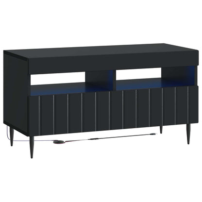 5-delige LED TV-kast Zwart Bewerkt hout