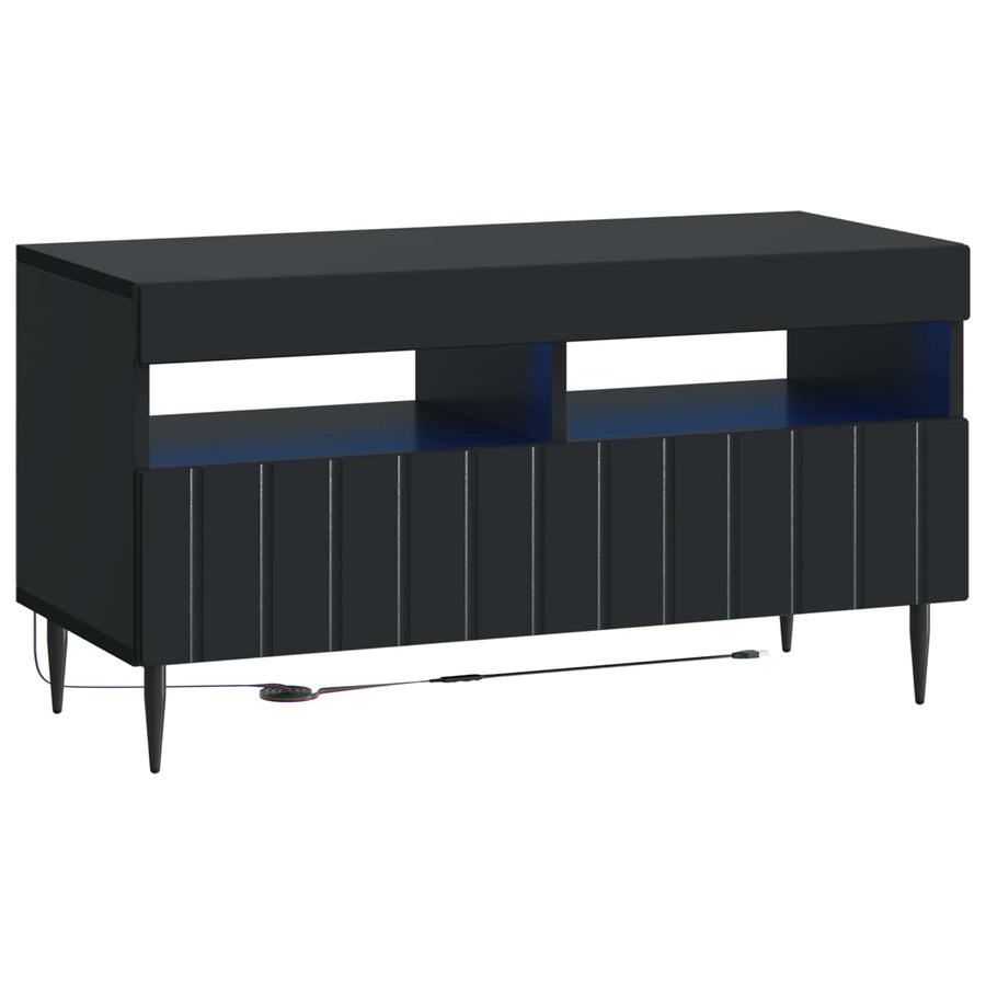 5-delige LED TV-kast Zwart Bewerkt hout
