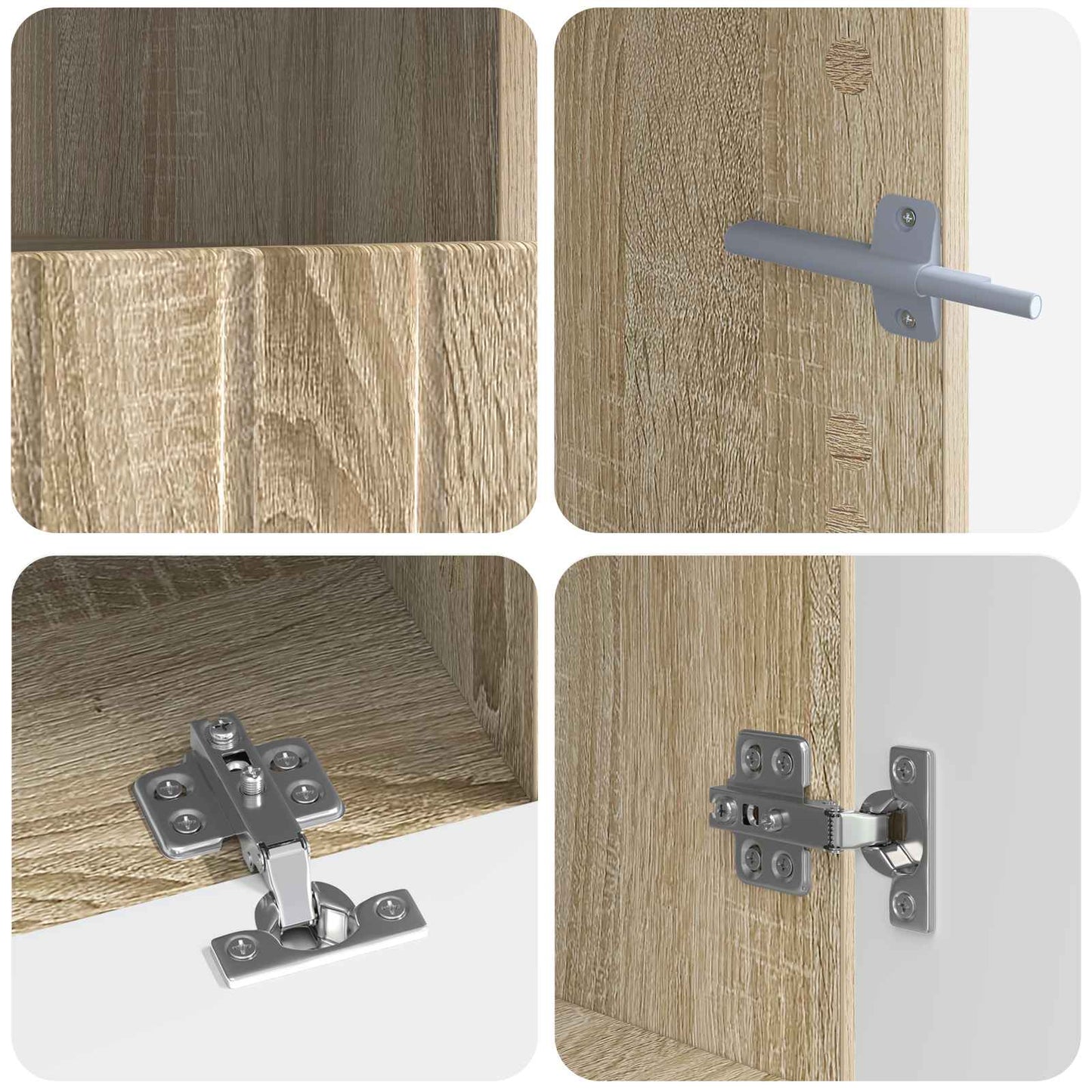 5-delige LED TV-kast Sonoma Eiken Bewerkt hout