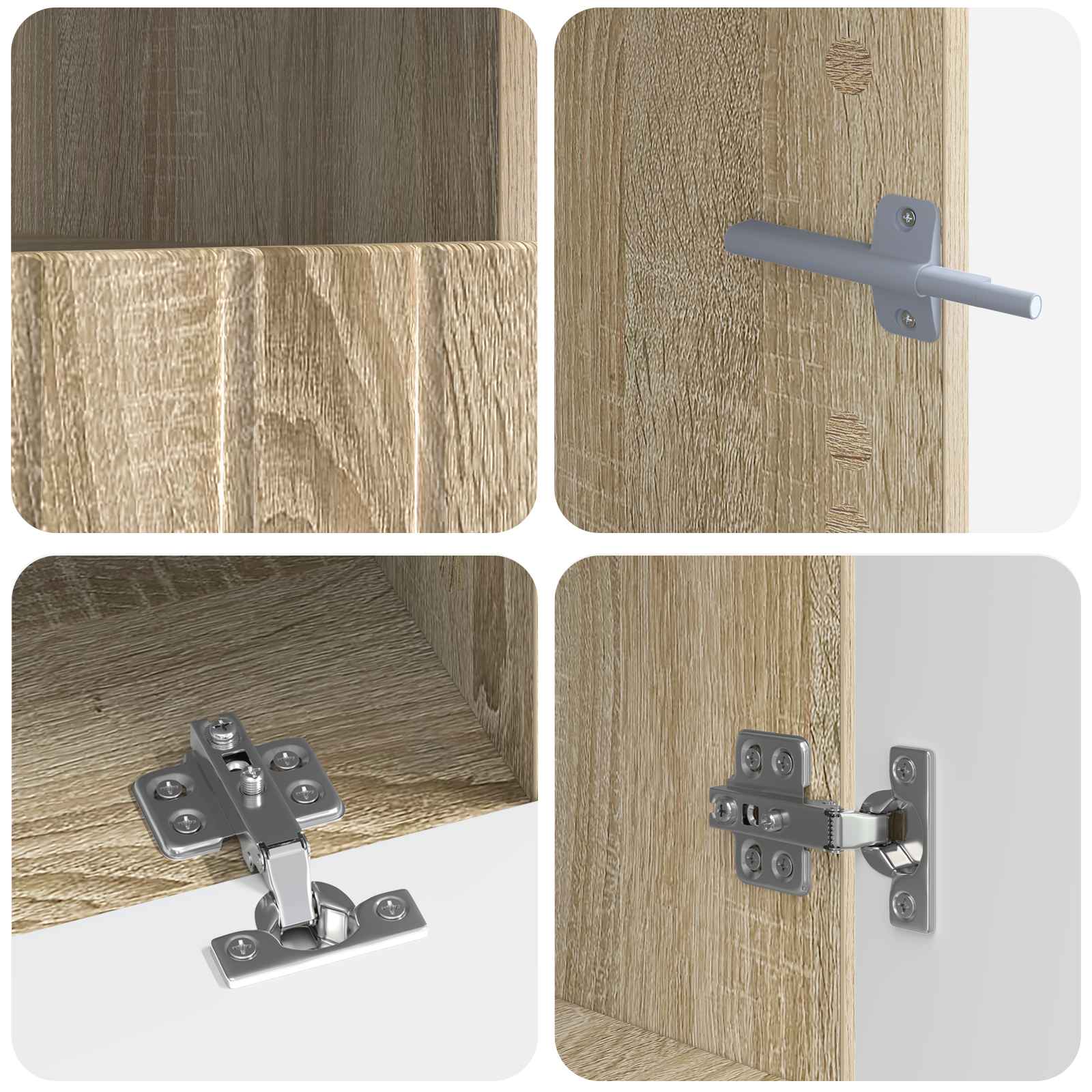 5-delige LED TV-kast Sonoma Eiken Bewerkt hout