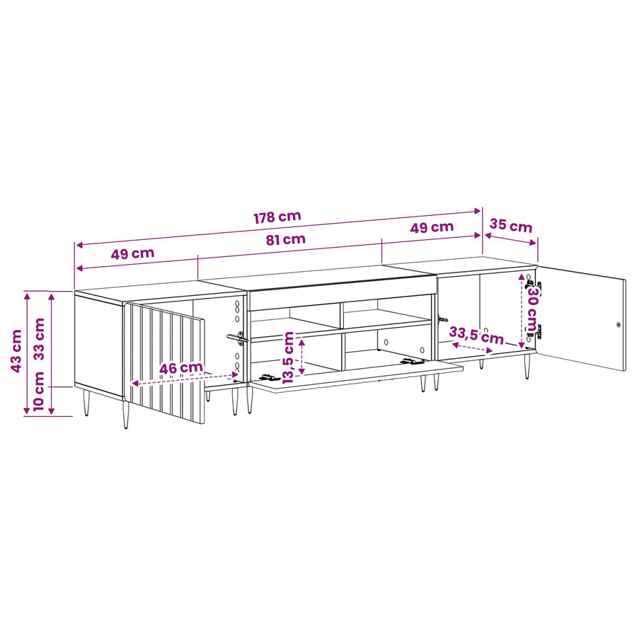 5-delige LED TV-kast Sonoma Eiken Bewerkt hout