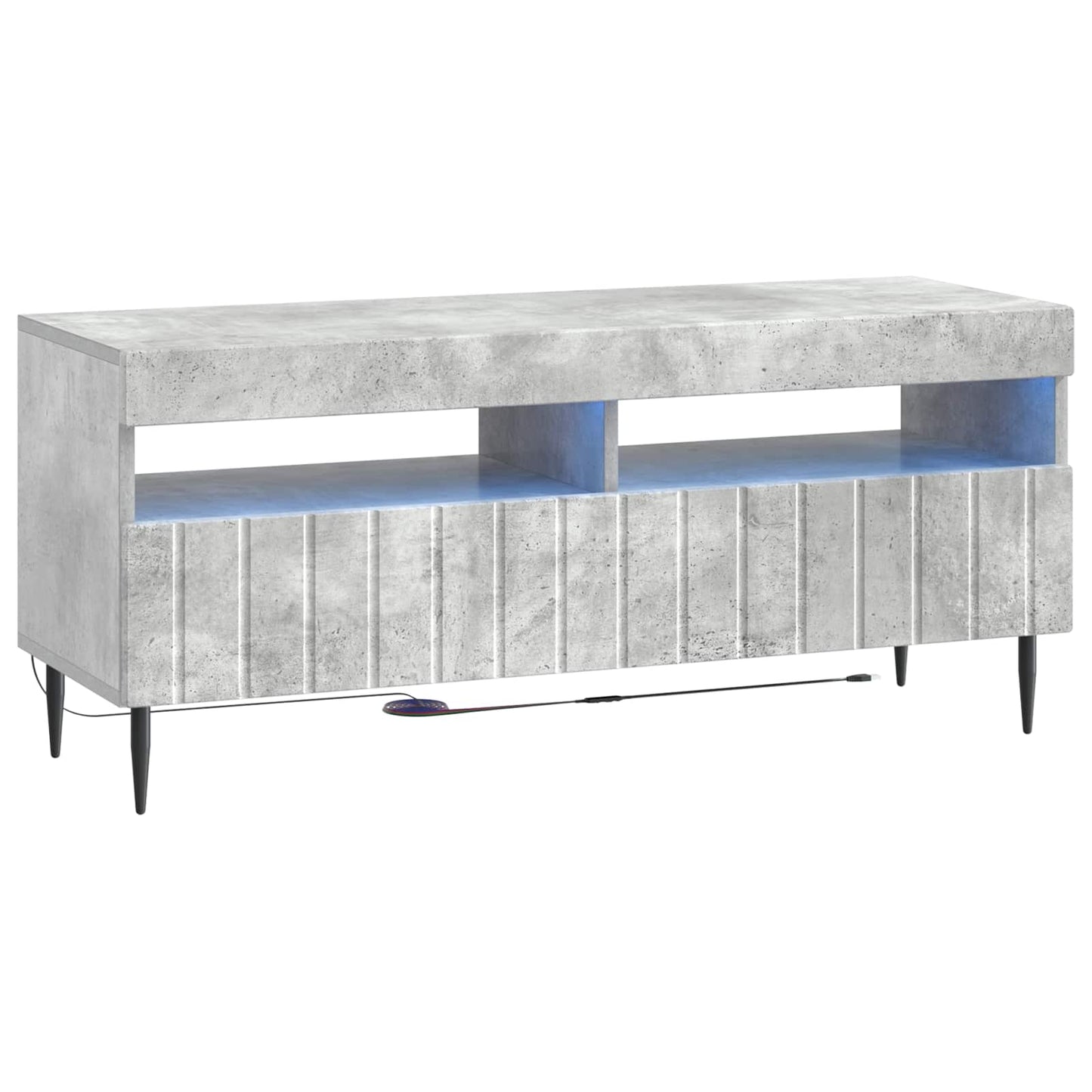 5-delige LED TV-kast Betongrijs Bewerkt hout