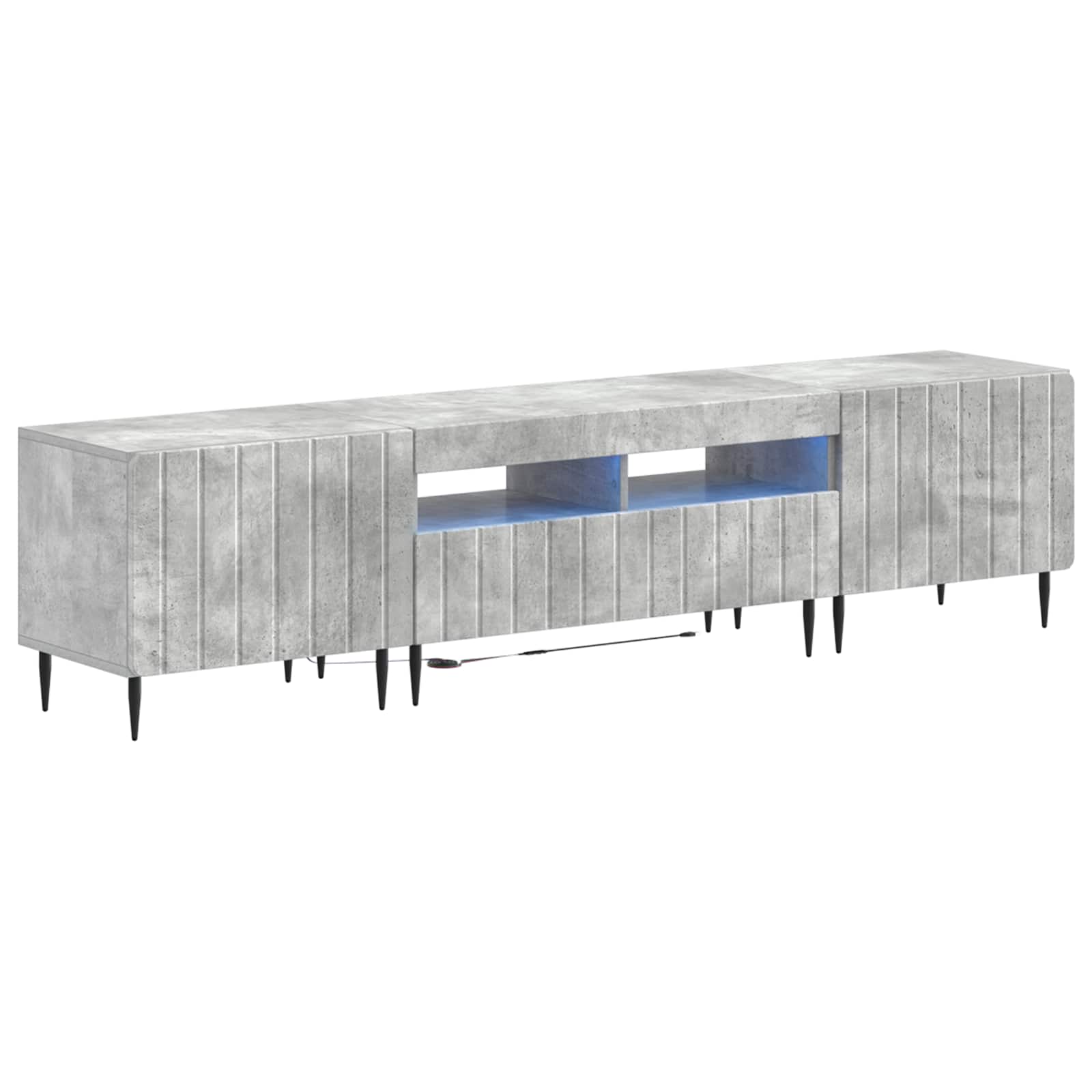 5-delige LED TV-kast Betongrijs Bewerkt hout