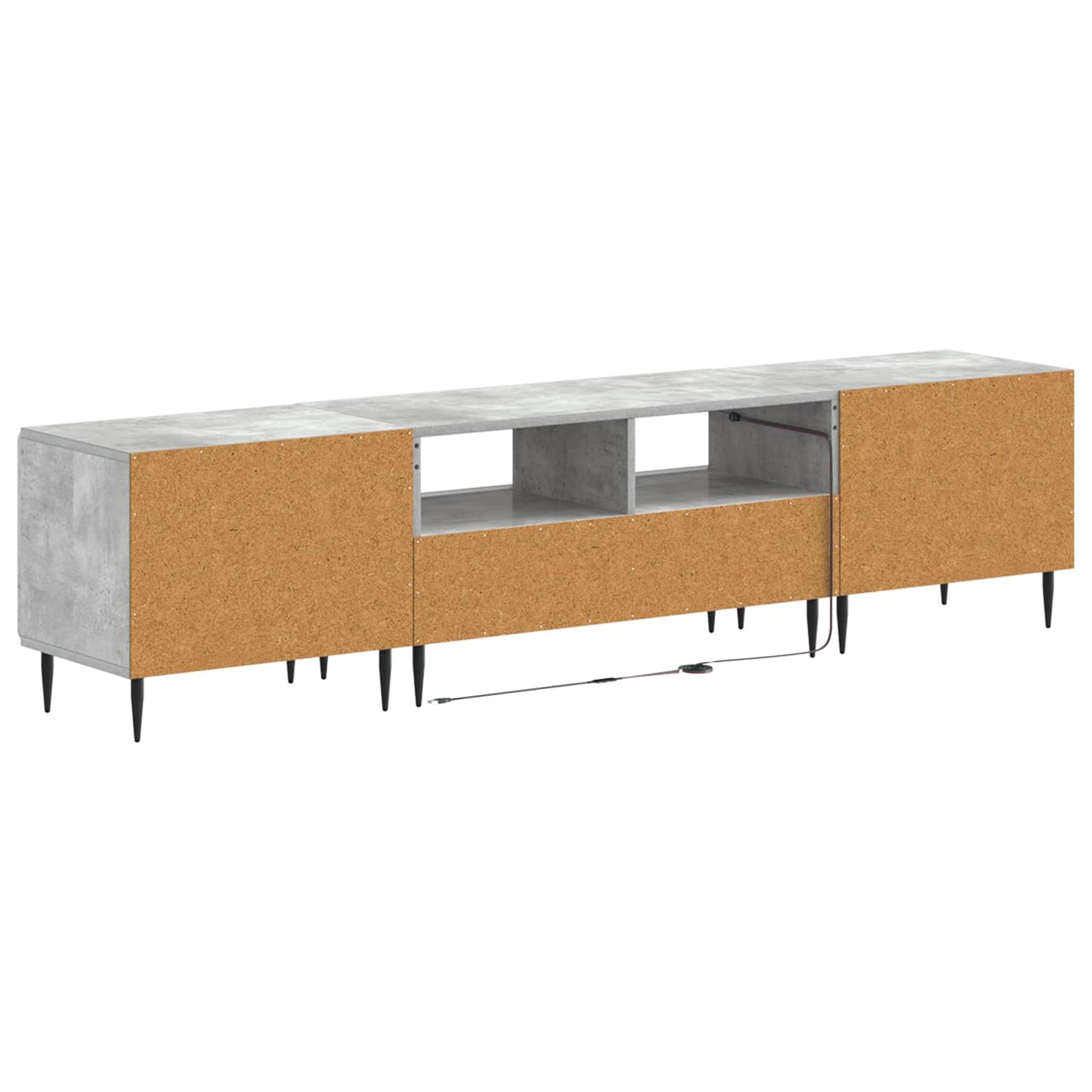 5-delige LED TV-kast Betongrijs Bewerkt hout