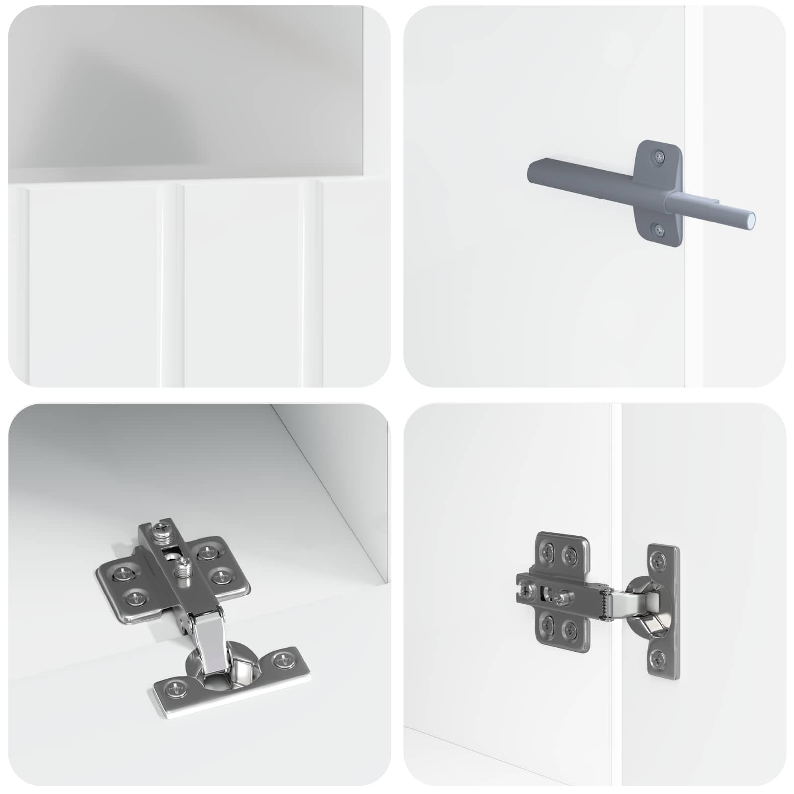 5-delige LED TV-kast Hoogglans Wit Bewerkt hout