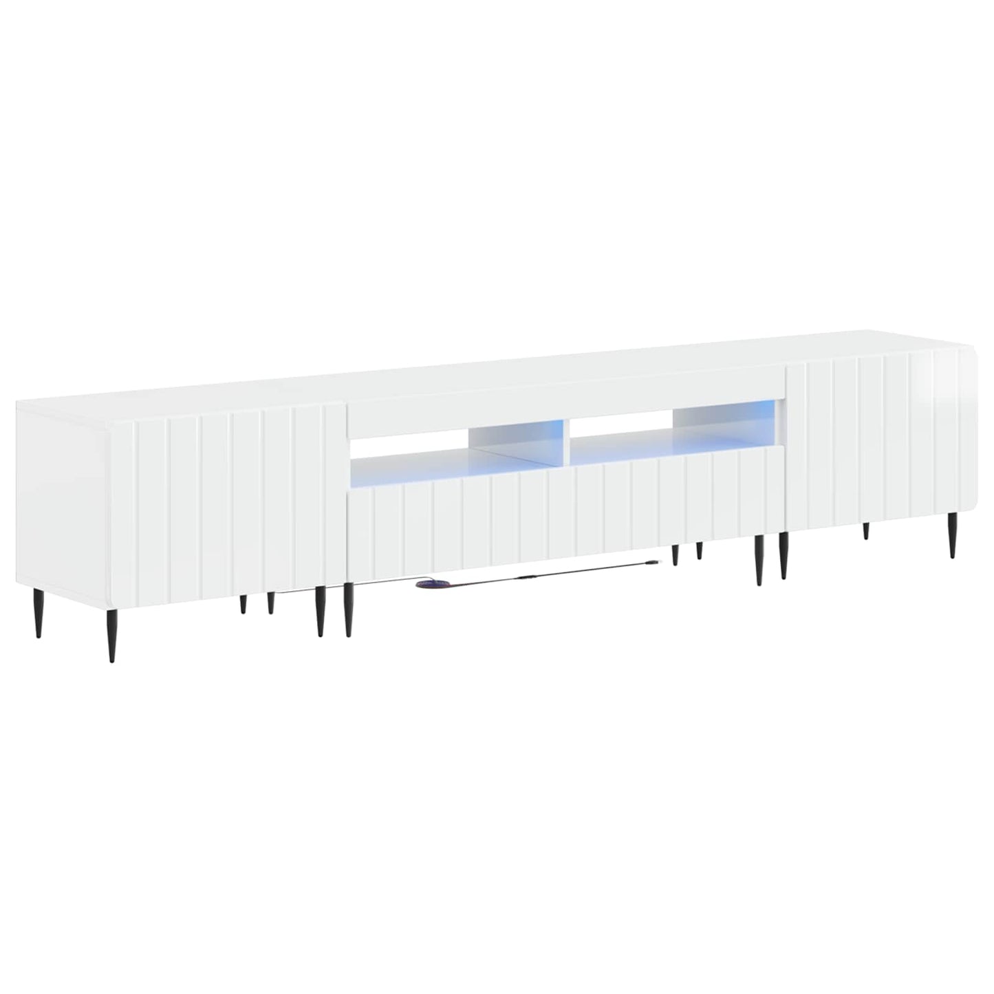 5-delige LED TV-kast Hoogglans Wit Bewerkt hout