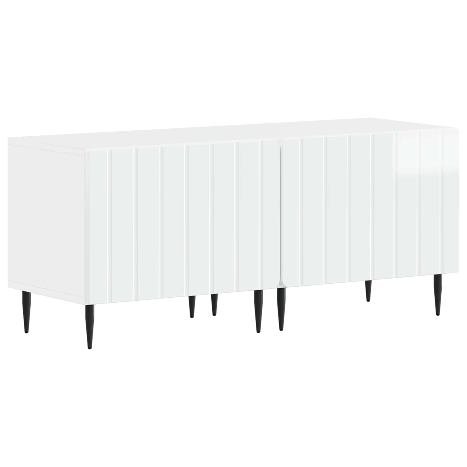 5-delige LED TV-kast Hoogglans Wit Bewerkt hout