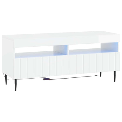 5-delige LED TV-kast Hoogglans Wit Bewerkt hout