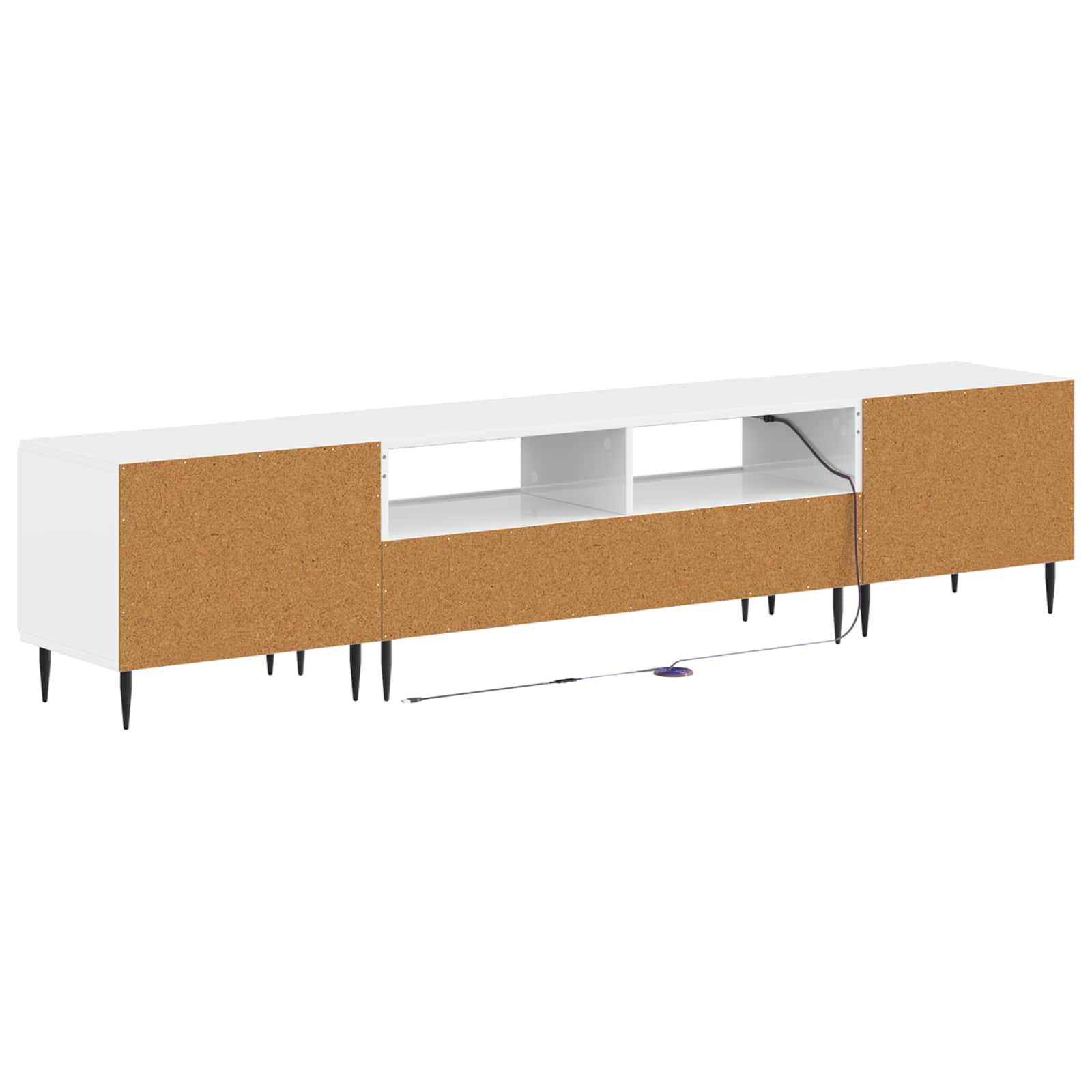 5-delige LED TV-kast Hoogglans Wit Bewerkt hout
