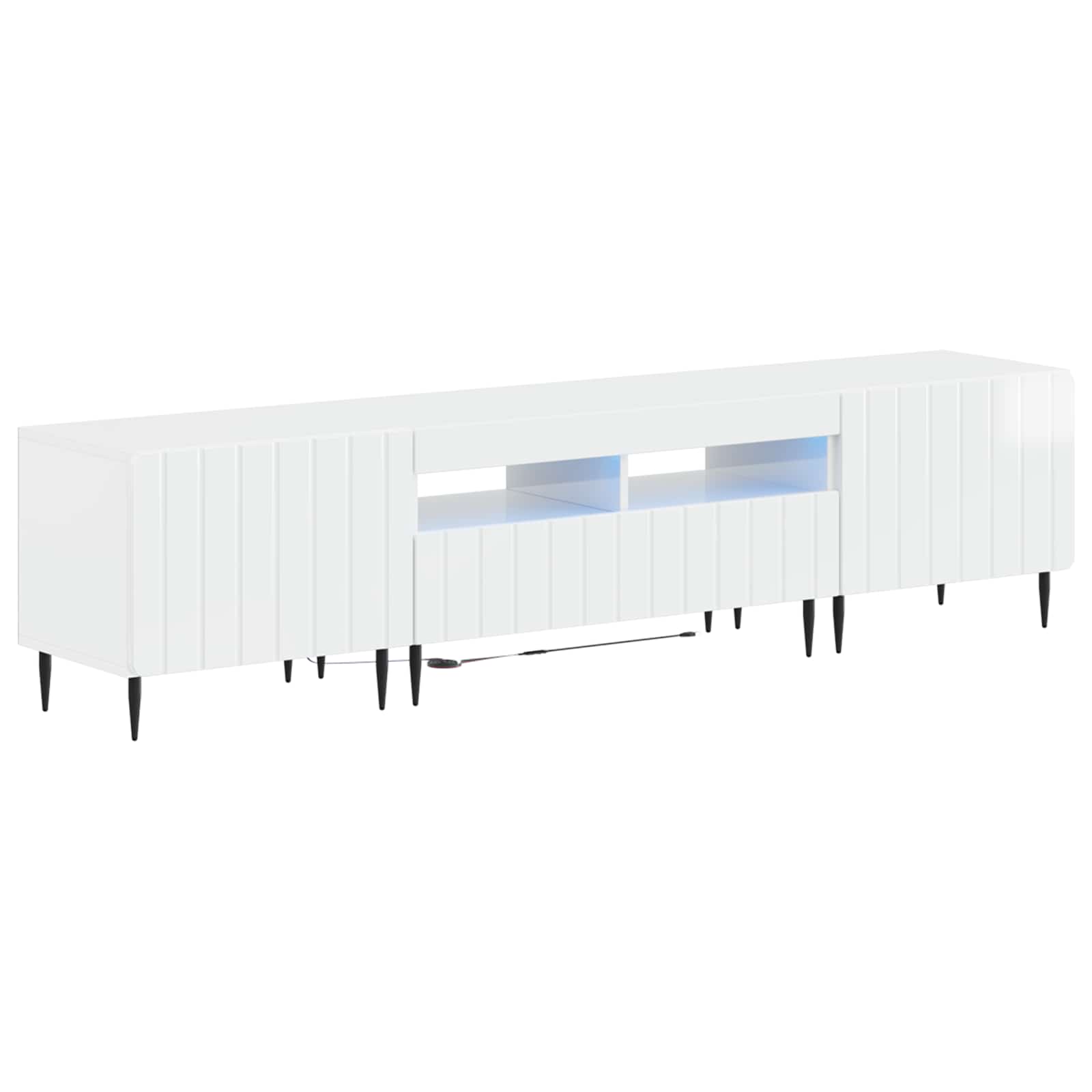 5-delige LED TV-kast Hoogglans Wit Bewerkt hout