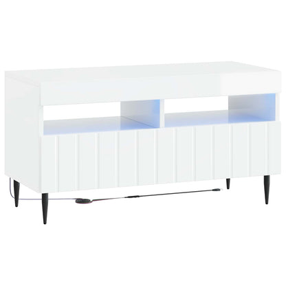 5-delige LED TV-kast Hoogglans Wit Bewerkt hout