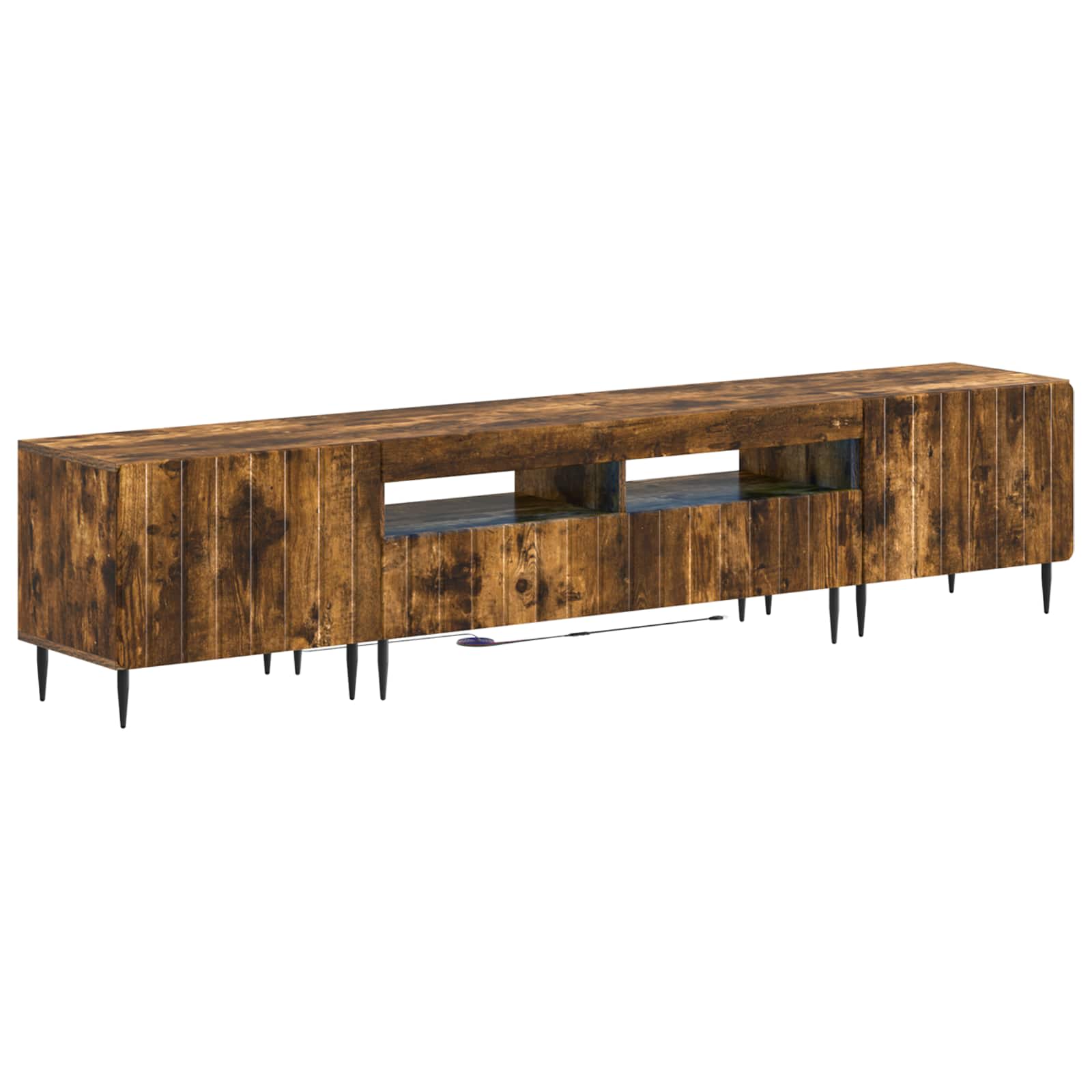 5-delige LED TV-kast Gerookt eiken Bewerkt hout