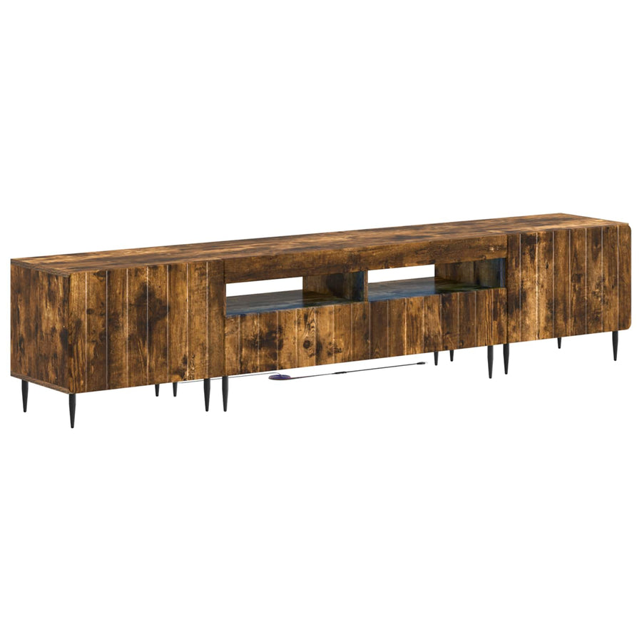 5-delige LED TV-kast Gerookt eiken Bewerkt hout