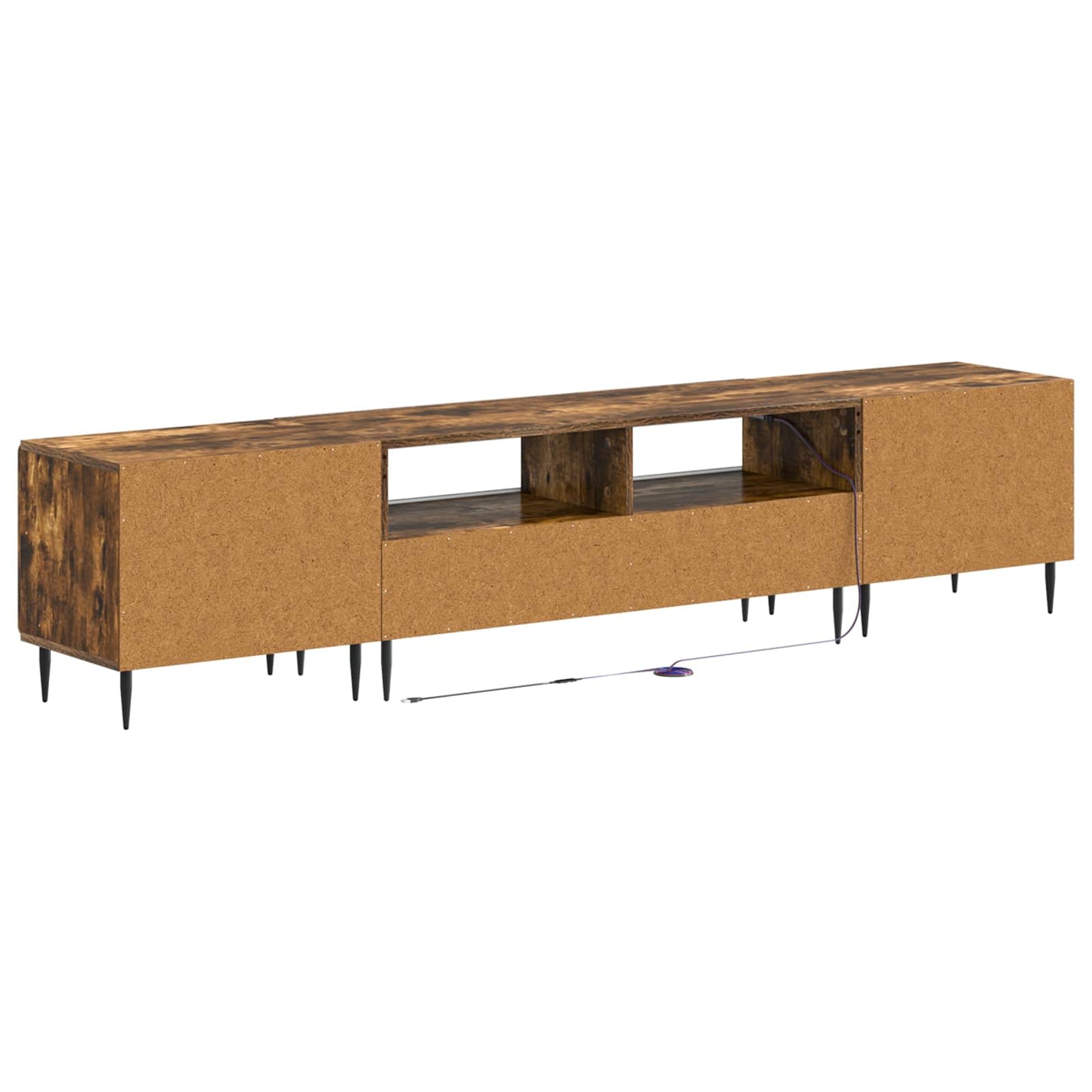 5-delige LED TV-kast Gerookt eiken Bewerkt hout