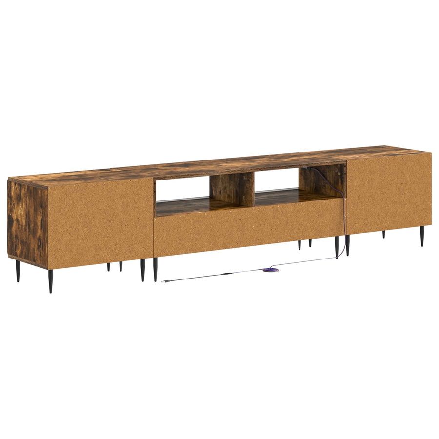 5-delige LED TV-kast Gerookt eiken Bewerkt hout