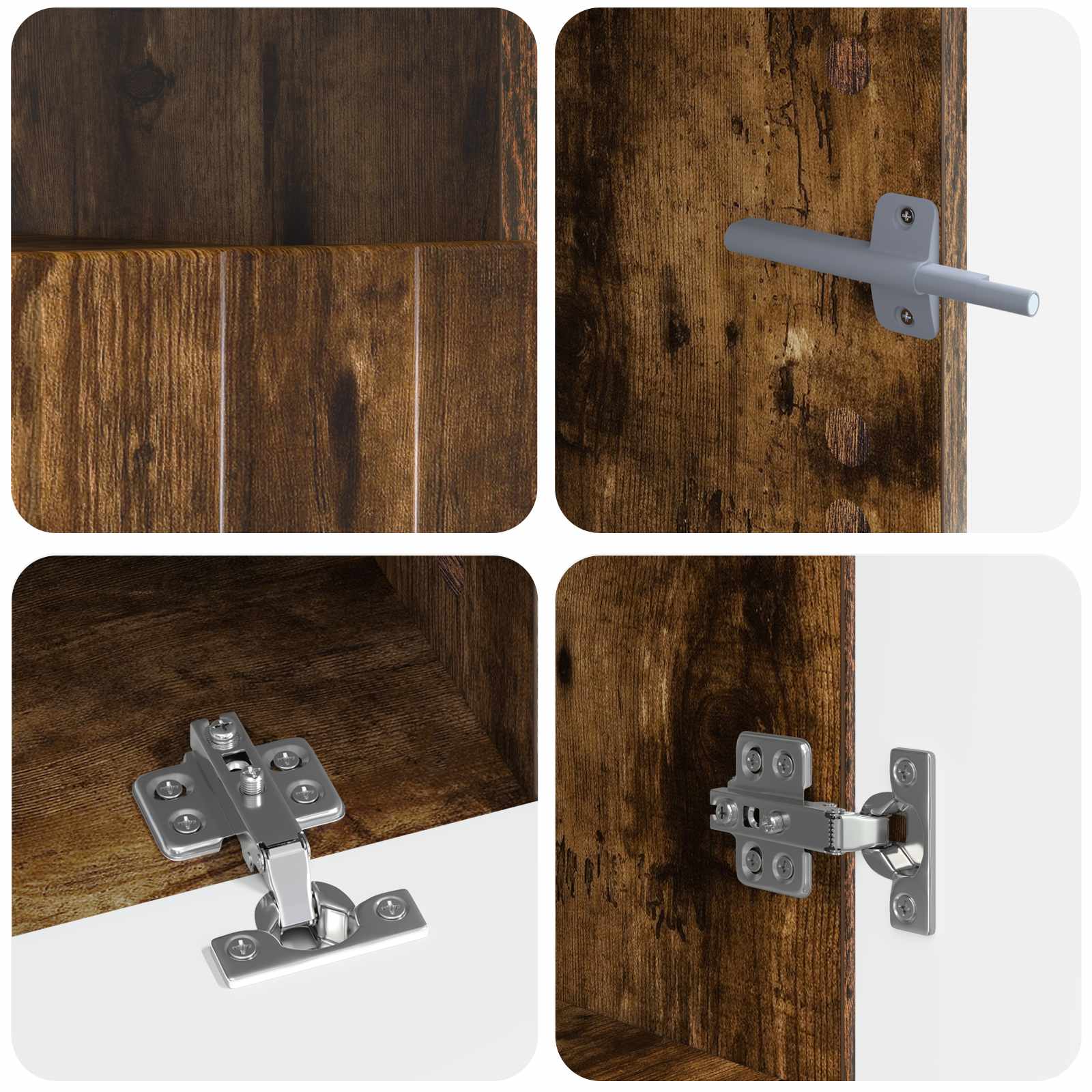 5-delige LED TV-kast Gerookt eiken Bewerkt hout