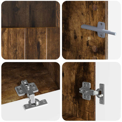 5-delige LED TV-kast Gerookt eiken Bewerkt hout