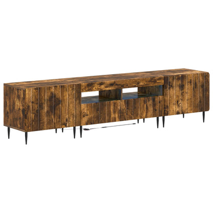 5-delige LED TV-kast Gerookt eiken Bewerkt hout
