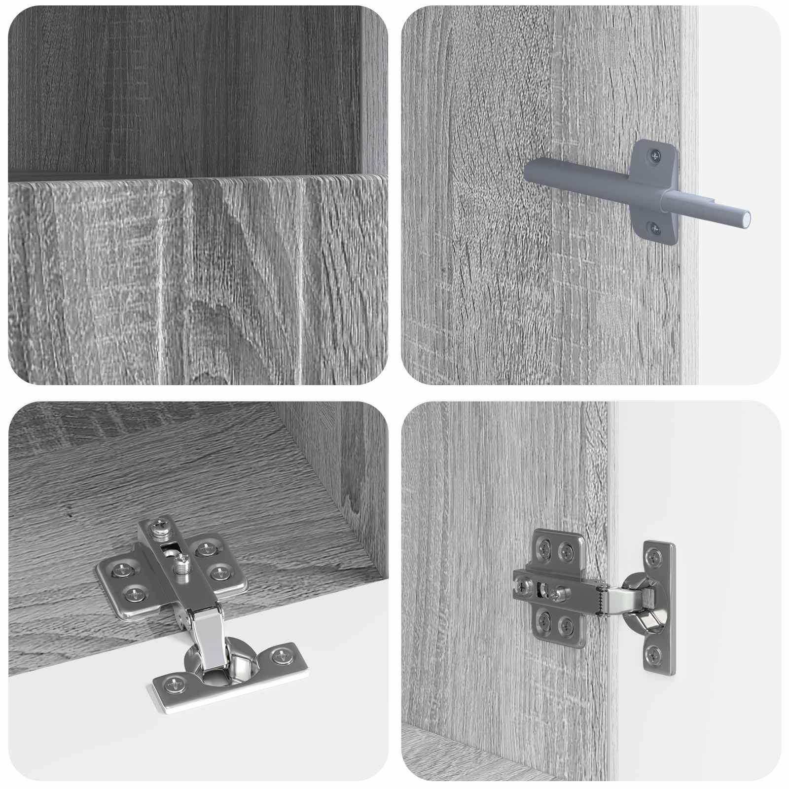 5-delige LED TV-kast Grijs Sonoma Bewerkt hout