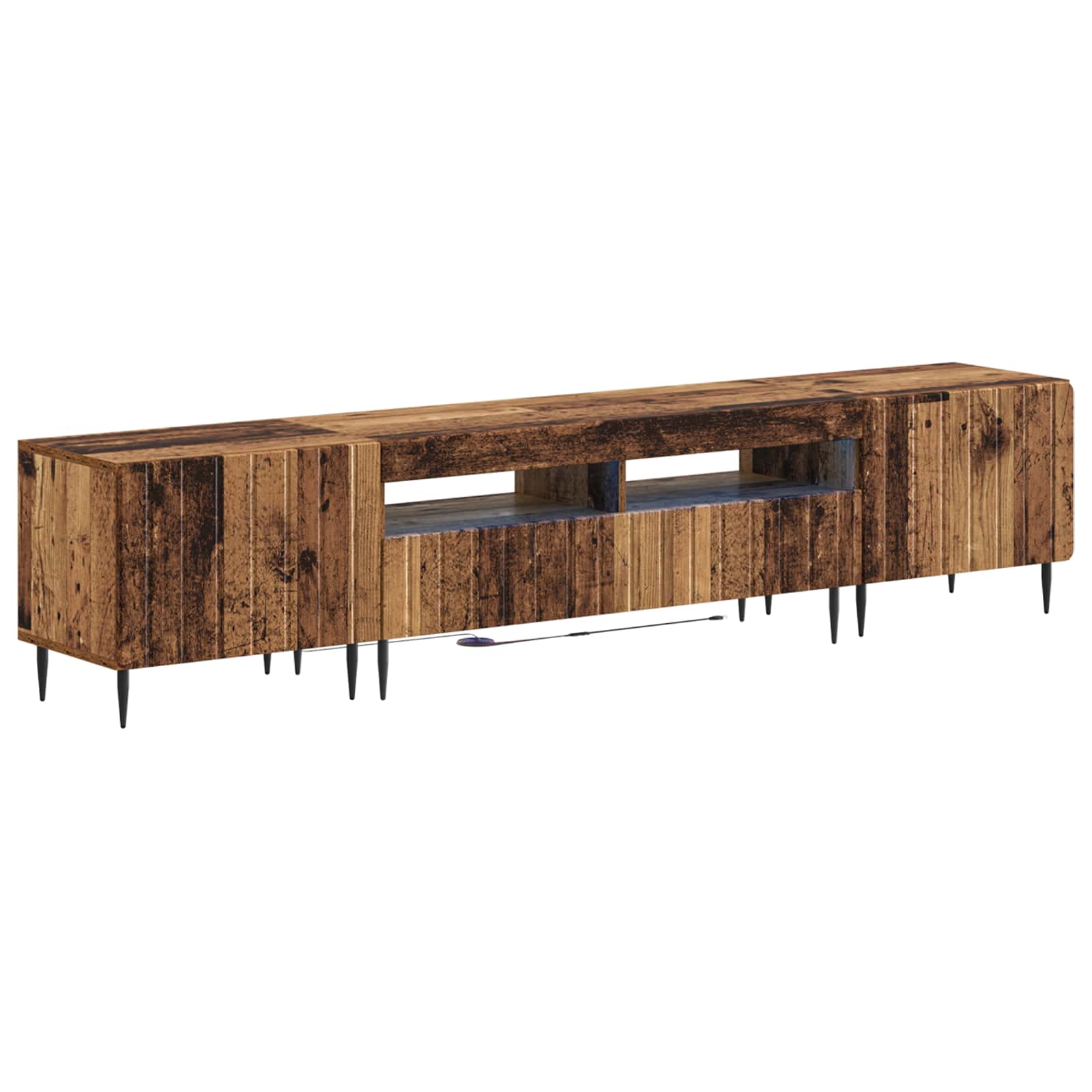 5-delige LED TV-kast Oud hout Bewerkt hout
