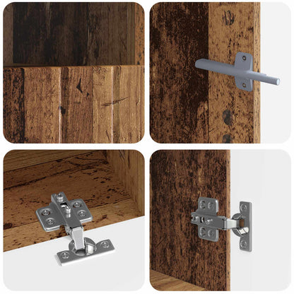 5-delige LED TV-kast Oud hout Bewerkt hout