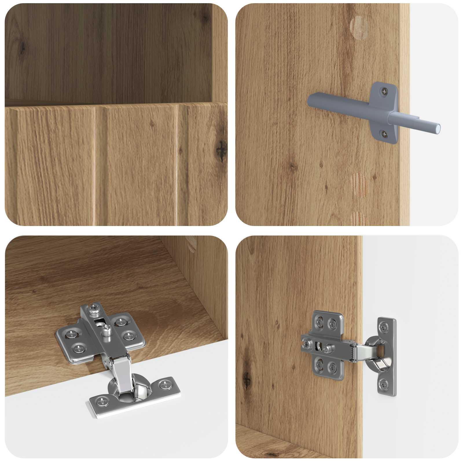 5-delige LED TV-kast Artisanaal eiken Bewerkt hout