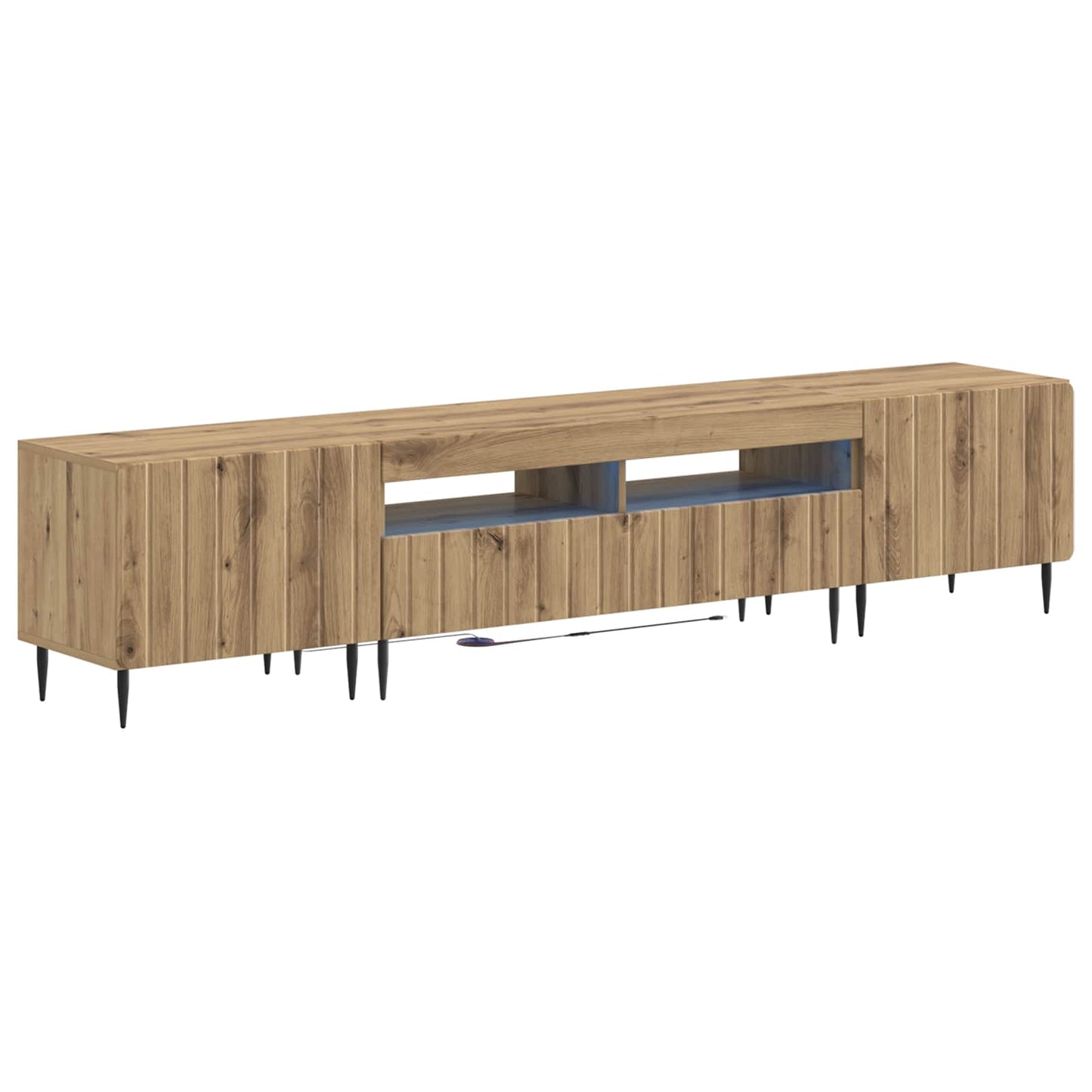 5-delige LED TV-kast Artisanaal eiken Bewerkt hout