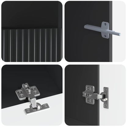 5-delige LED TV-kast ARNHEM Zwart Bewerkt hout