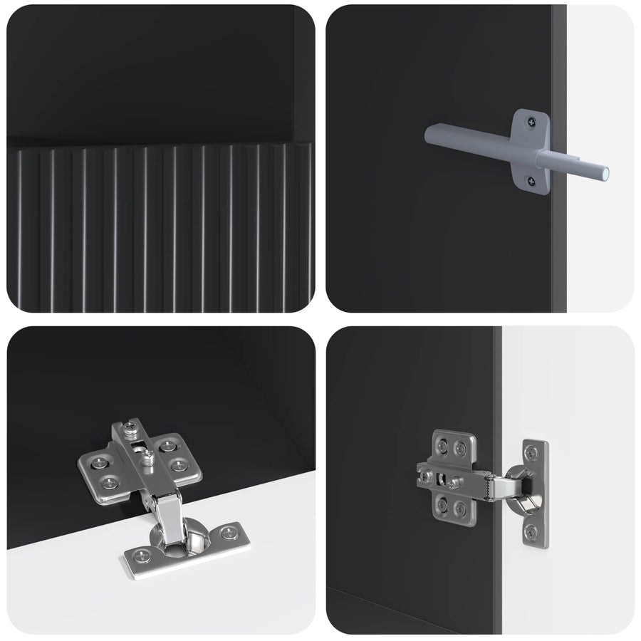 5-delige LED TV-kast ARNHEM Zwart Bewerkt hout