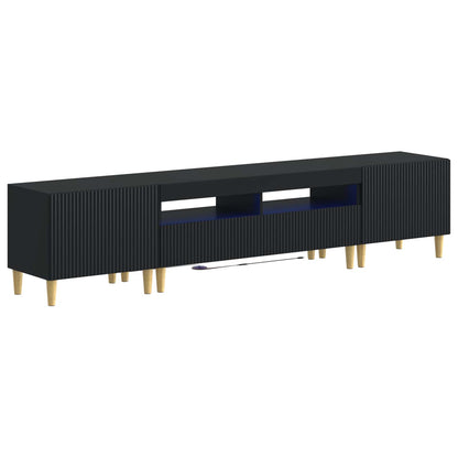 5-delige LED TV-kast ARNHEM Zwart Bewerkt hout