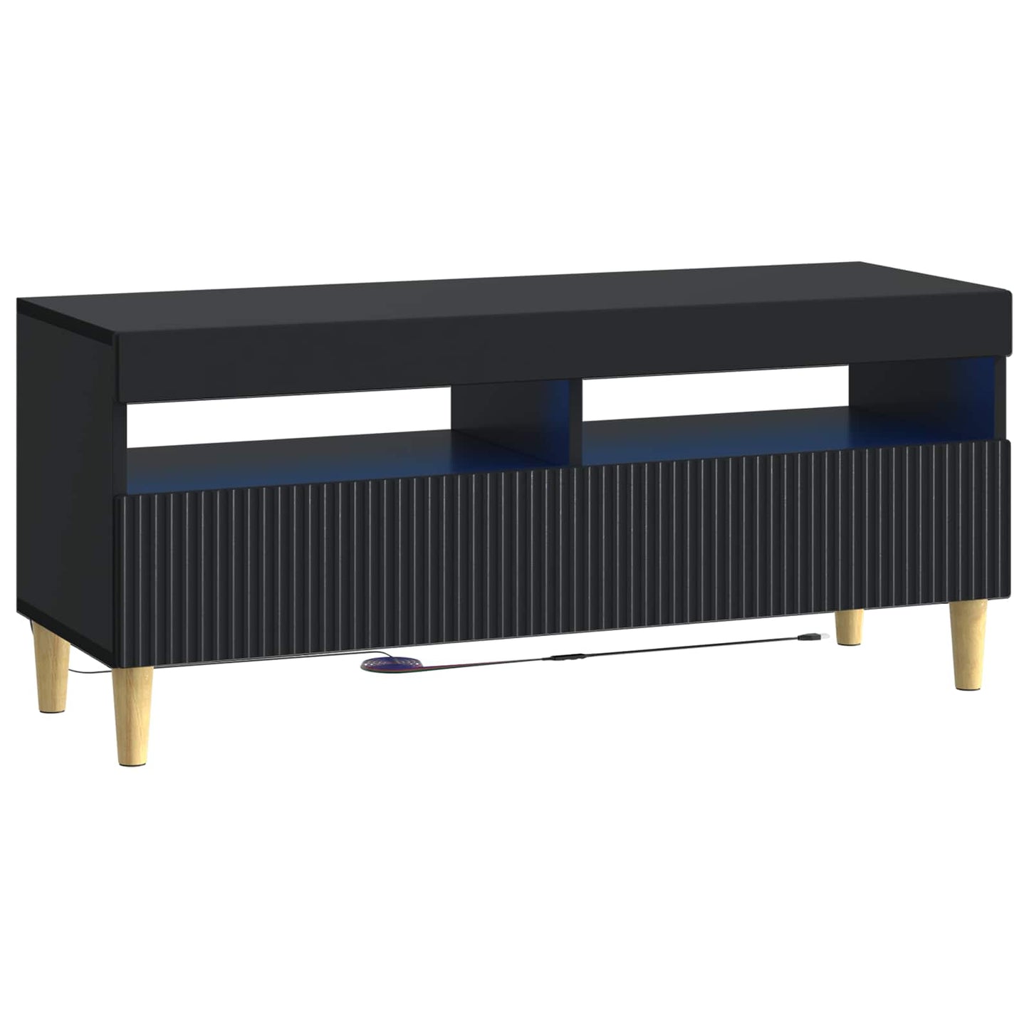 5-delige LED TV-kast ARNHEM Zwart Bewerkt hout