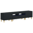 5-delige LED TV-kast Zwart Bewerkt hout