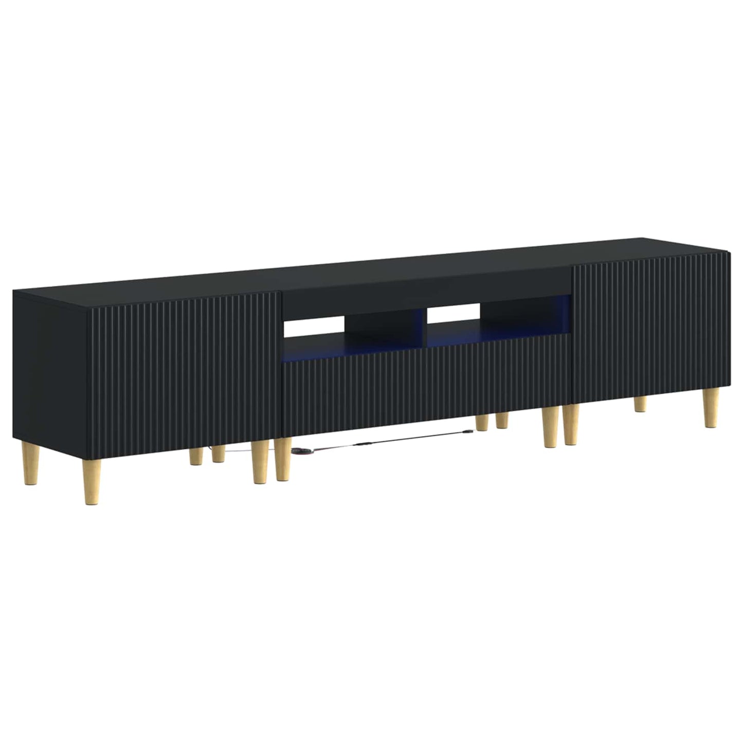 5-delige LED TV-kast Zwart Bewerkt hout
