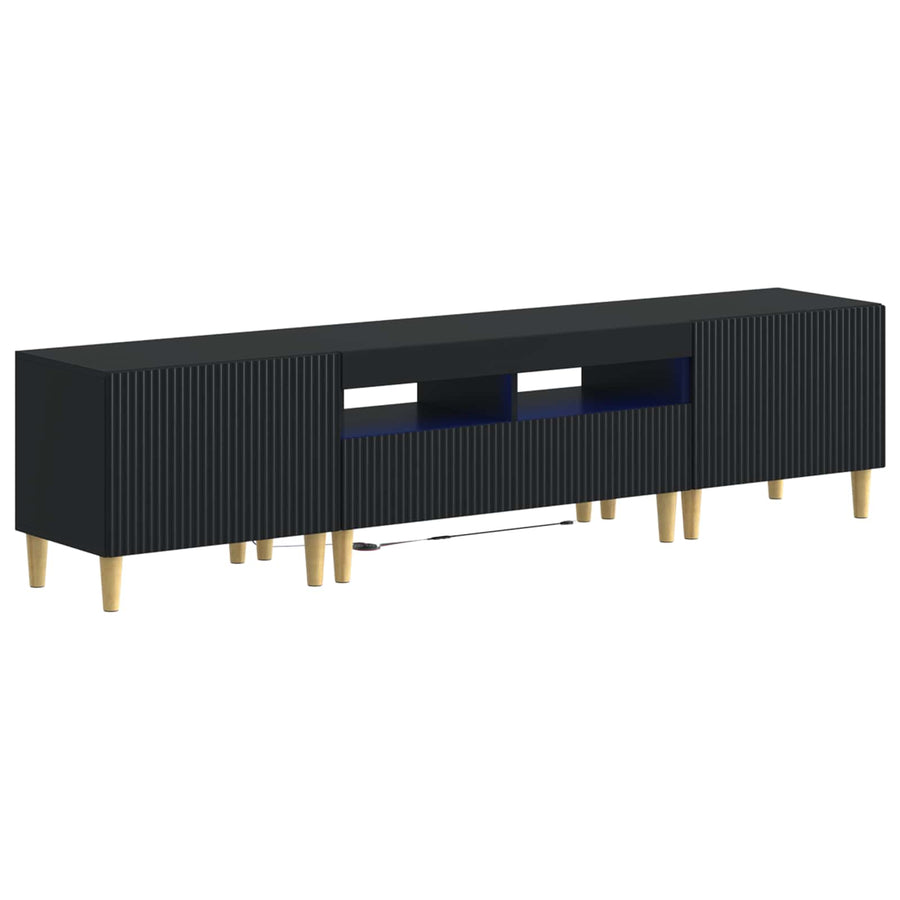 5-delige LED TV-kast Zwart Bewerkt hout
