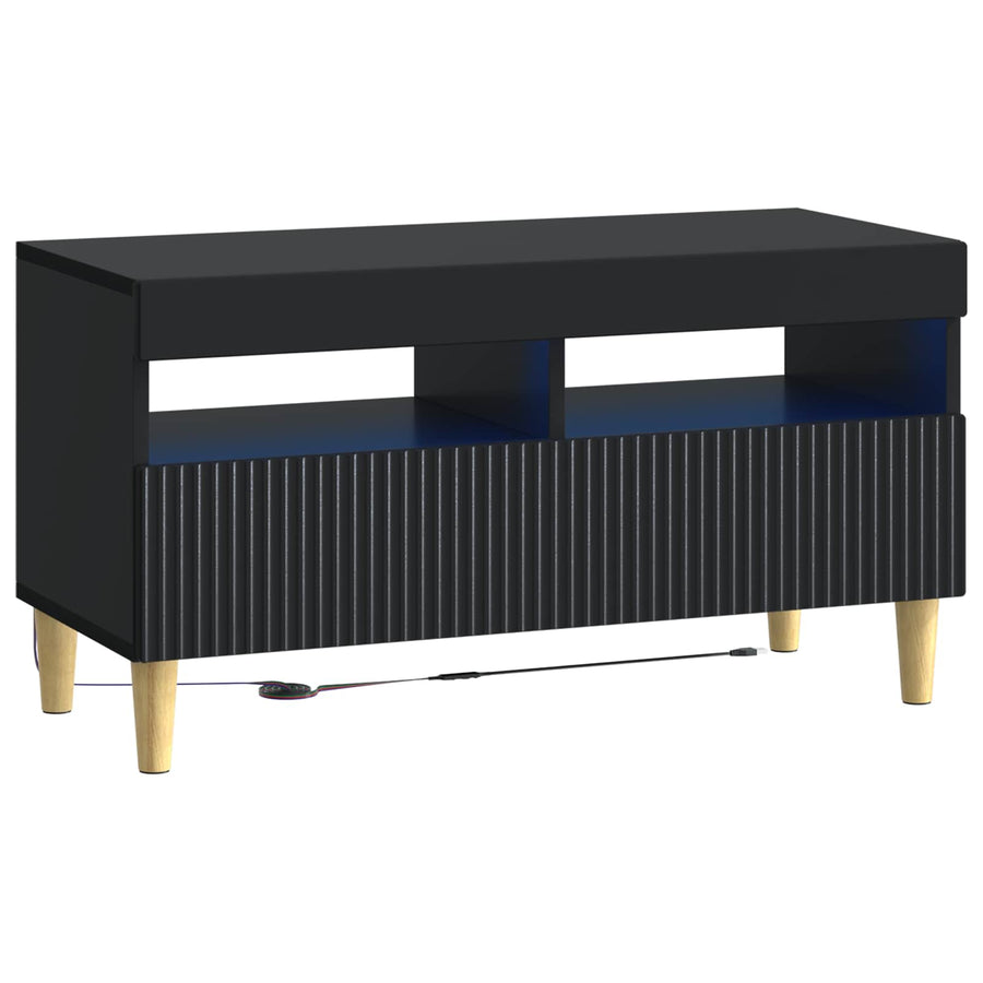 5-delige LED TV-kast Zwart Bewerkt hout