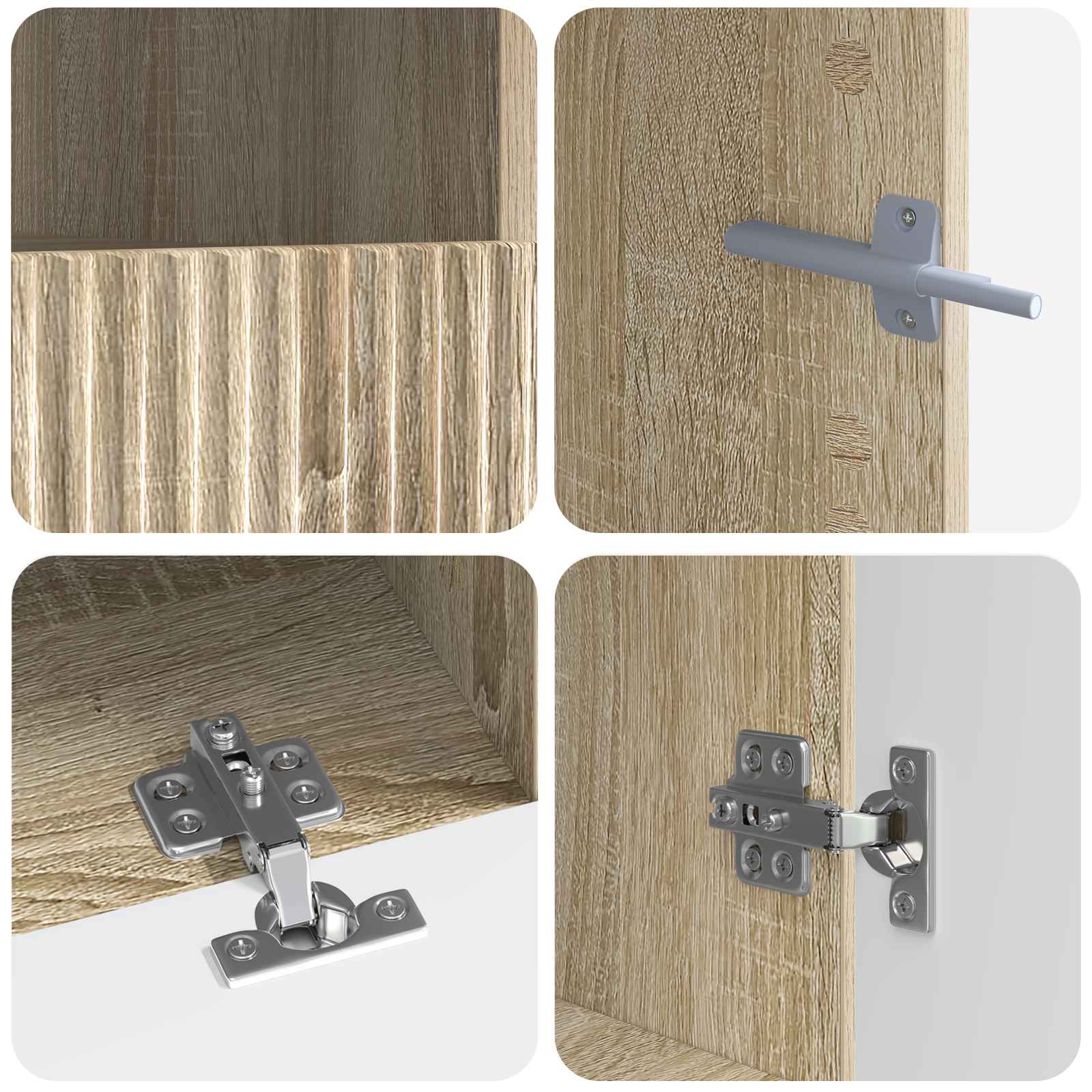 5-delige LED TV-kast Sonoma Eiken Bewerkt hout
