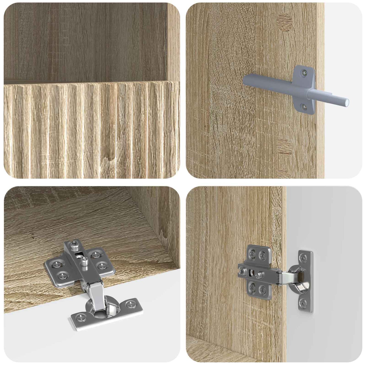 5-delige LED TV-kast Sonoma Eiken Bewerkt hout