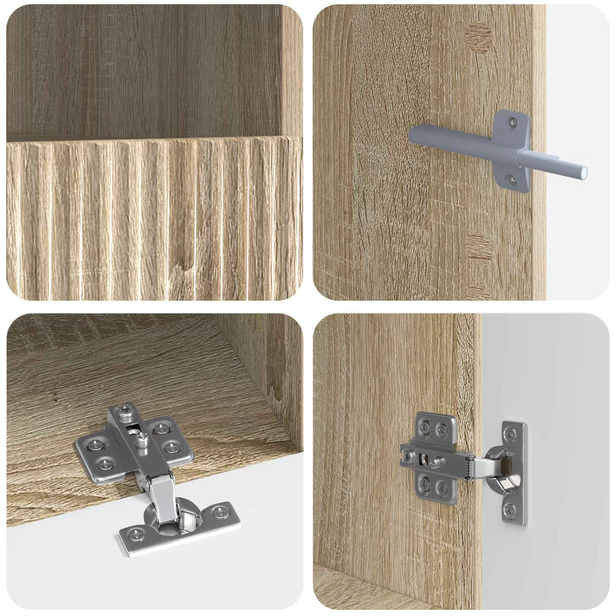 5-delige LED TV-kast Sonoma Eiken Bewerkt hout
