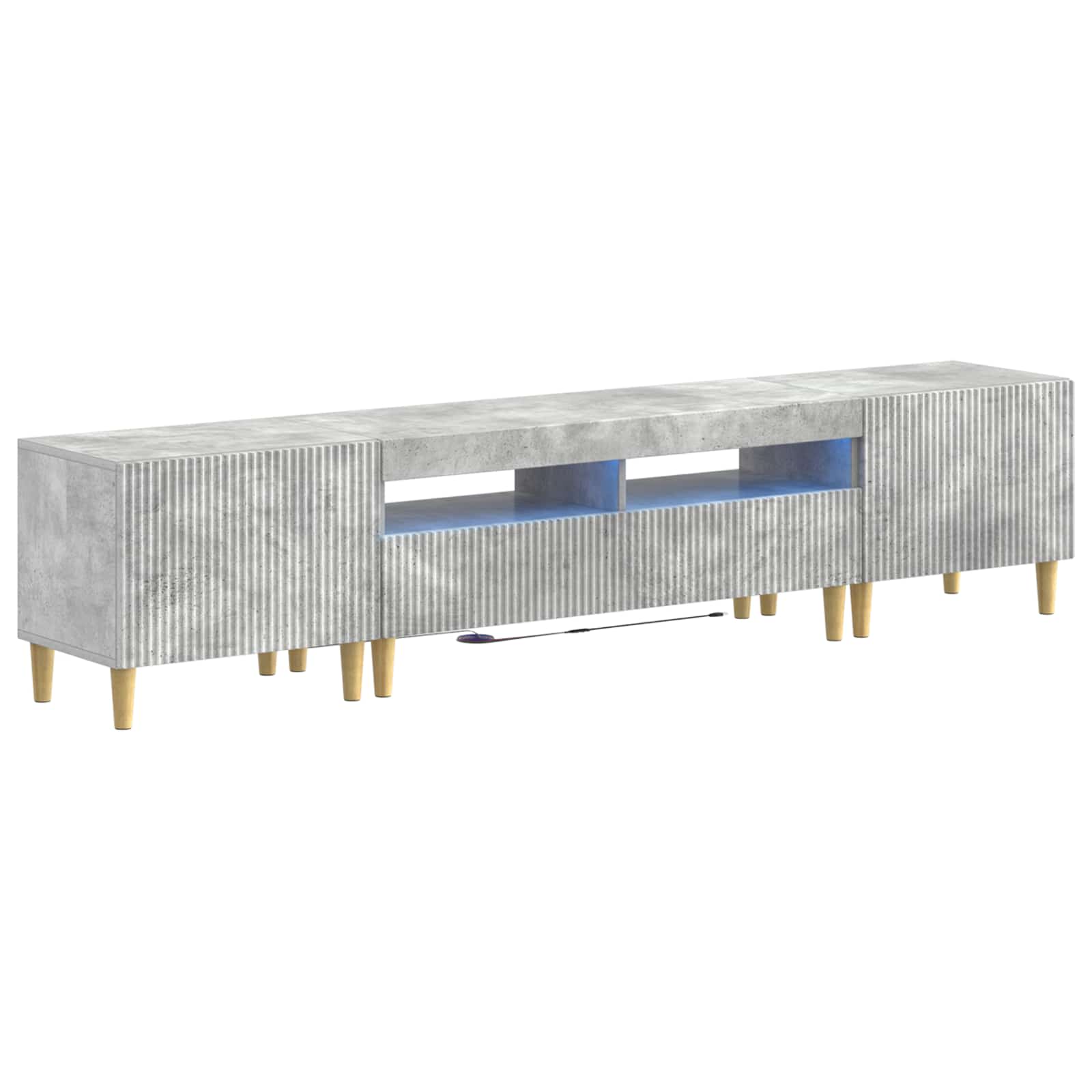 5-delige LED TV-kast Betongrijs Bewerkt hout