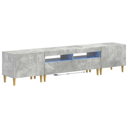 5-delige LED TV-kast Betongrijs Bewerkt hout