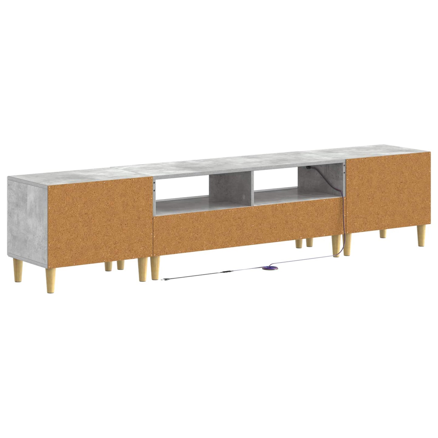 5-delige LED TV-kast Betongrijs Bewerkt hout