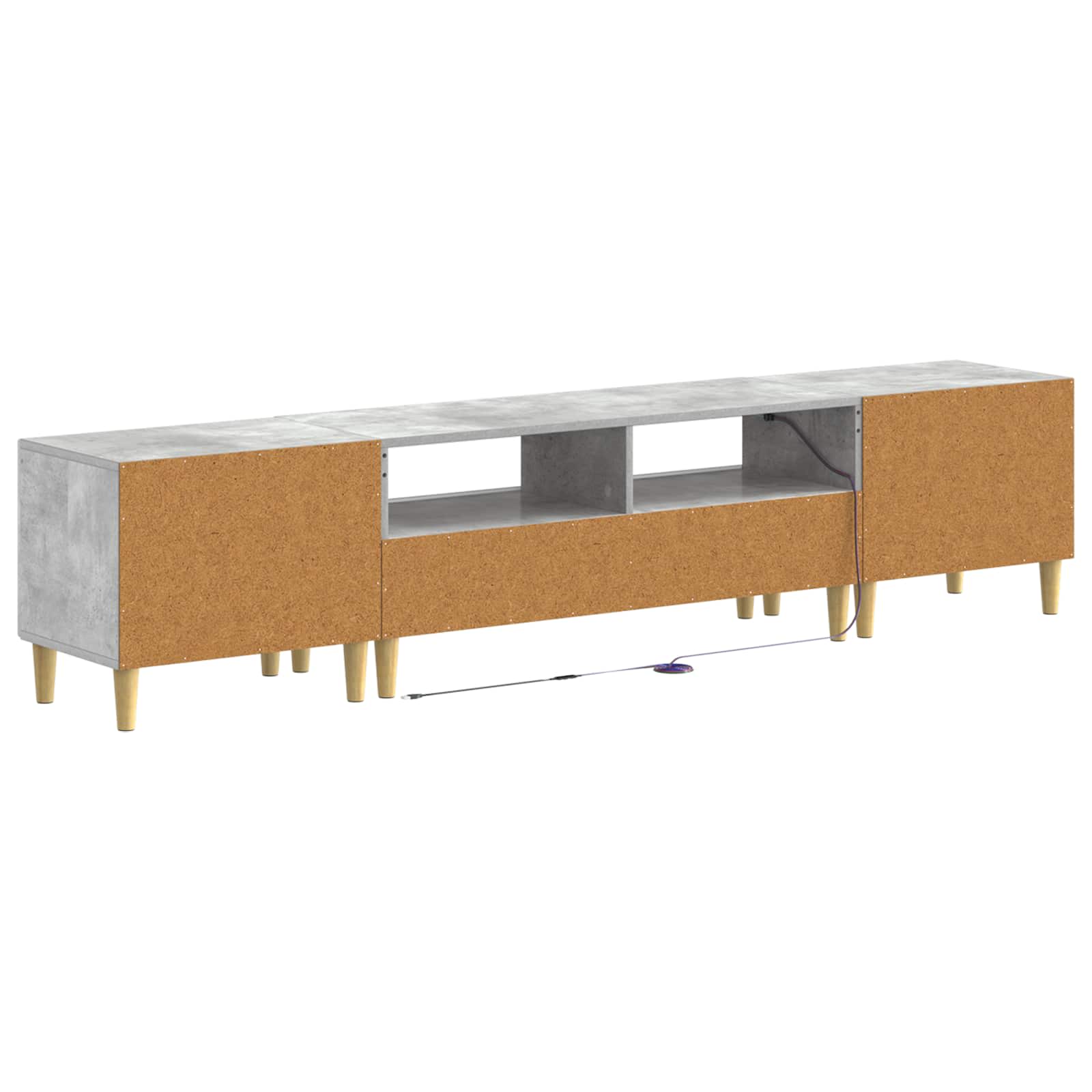 5-delige LED TV-kast Betongrijs Bewerkt hout