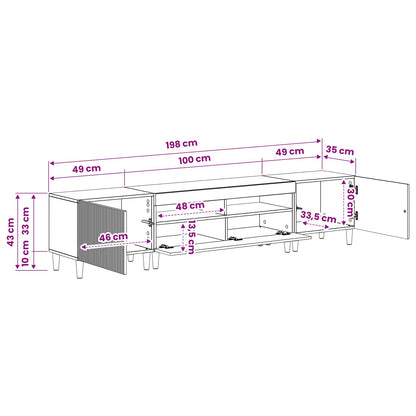5-delige LED TV-kast Betongrijs Bewerkt hout